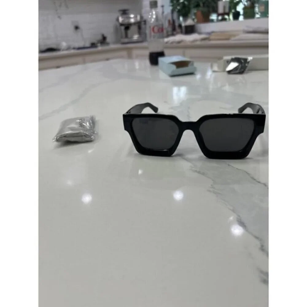 ⚡Men A-black Fashion Thick Trendy Square Shades Rectangle Designer SunGlasses